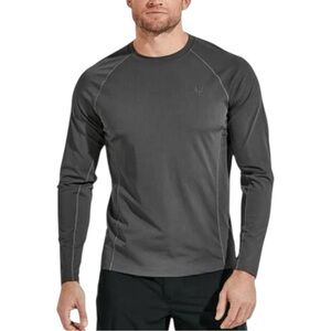 Coolibar Men's Hightide Long Sleeve Swim Shirt size Small in Dark Grey